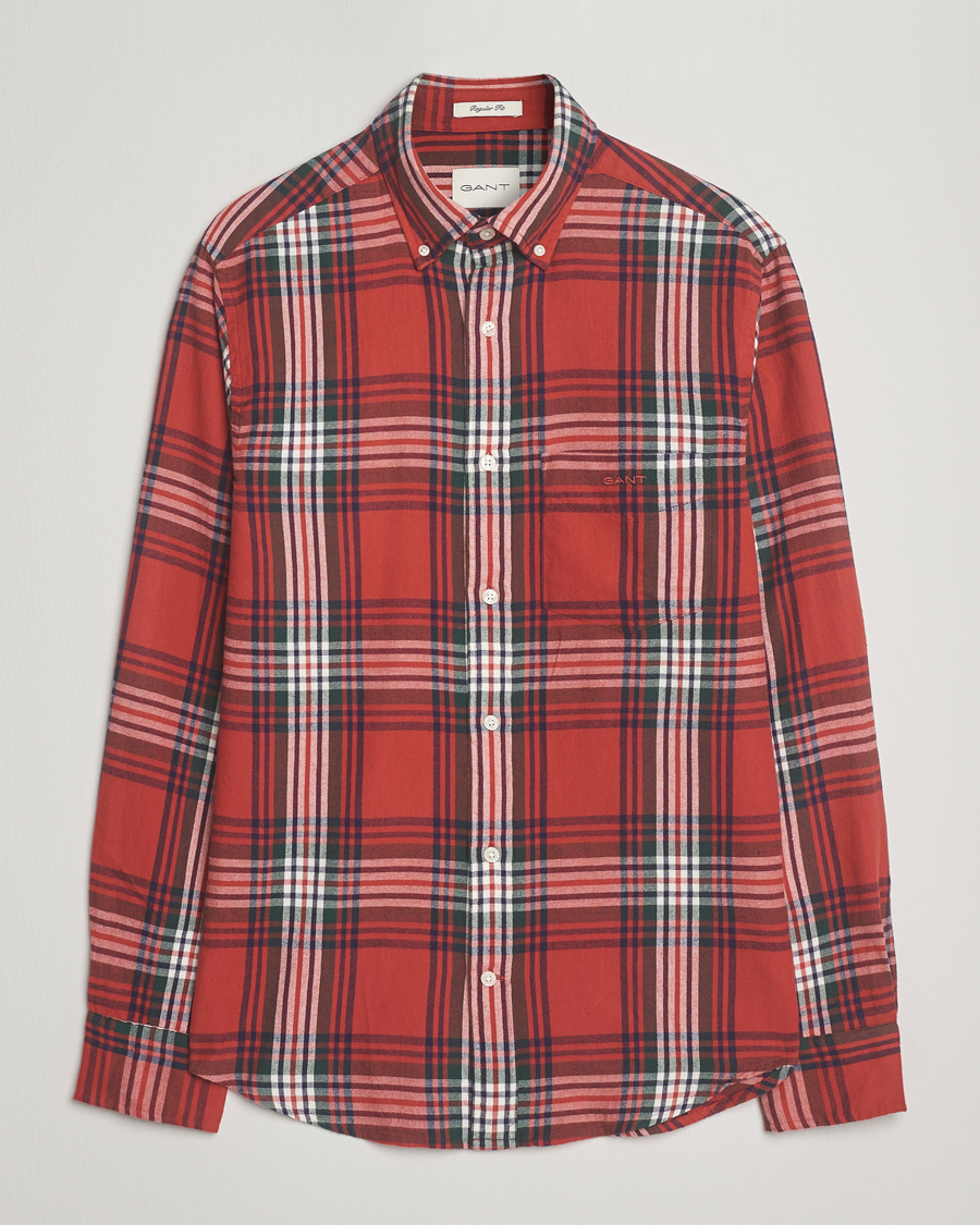 Herren | Hemden | Gant | Regular Fit Checked Flannel Shirt Modern Rust