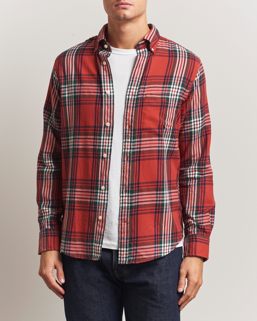 Herren | Hemden | Gant | Regular Fit Checked Flannel Shirt Modern Rust