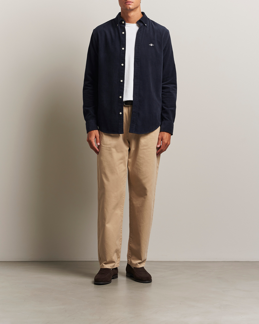 Herren | Hemden | Gant | Regular Fit Corduroy Shirt Evening Blue