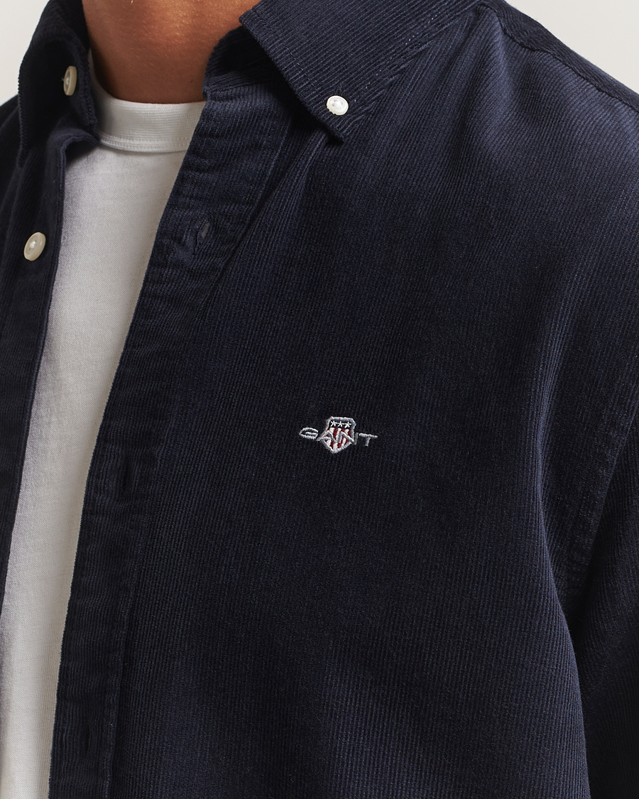 Herren | Hemden | Gant | Regular Fit Corduroy Shirt Evening Blue