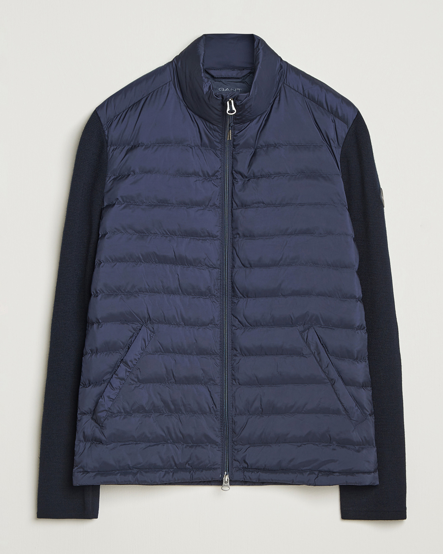 Herren | Jacken | GANT | Mixed Media Hybrid Jacket Evening Blue