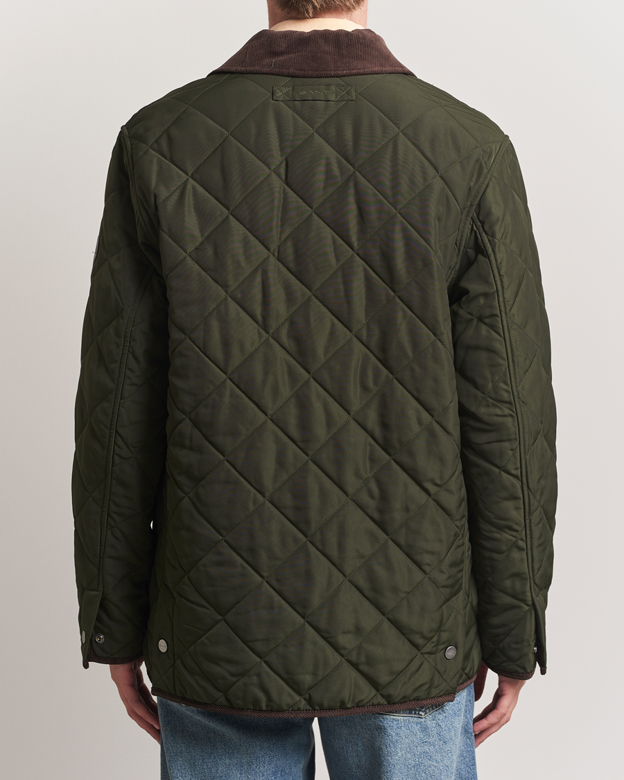 Herren | Jacken | Gant | Quilted Fleece Jacket Green Lagoon
