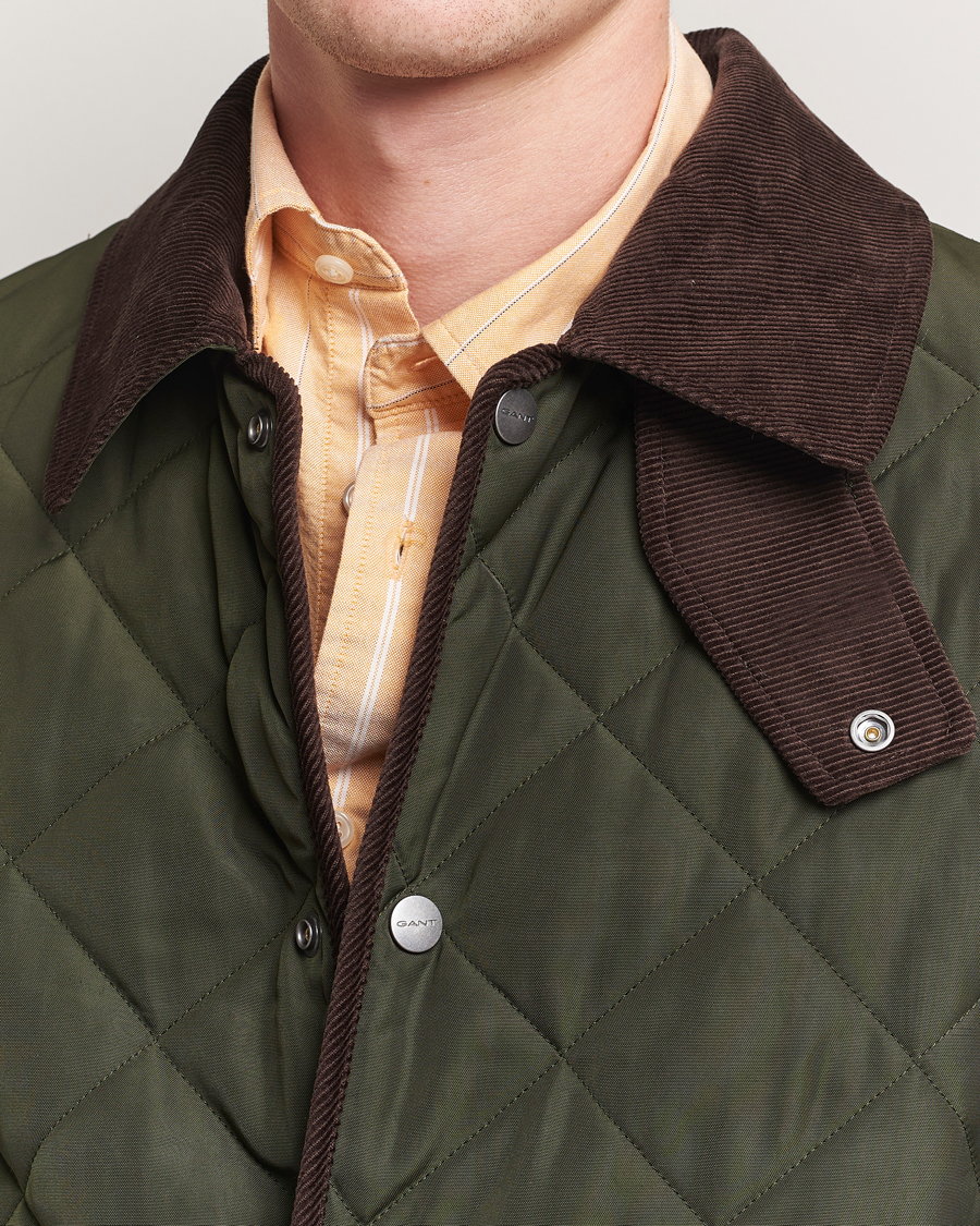 Herren | Jacken | Gant | Quilted Fleece Jacket Green Lagoon