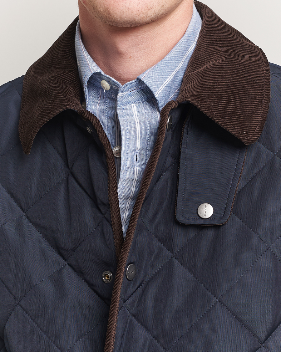 Herren | Jacken | Gant | Quilted Fleece Jacket Evening Blue