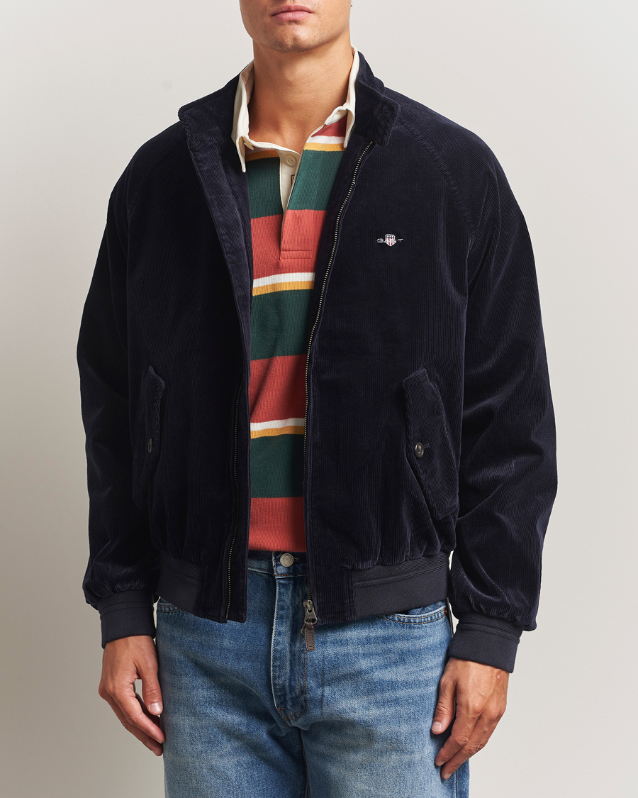 Herren | Jacken | Gant | Corduroy Harrington Jacket Evening Blue