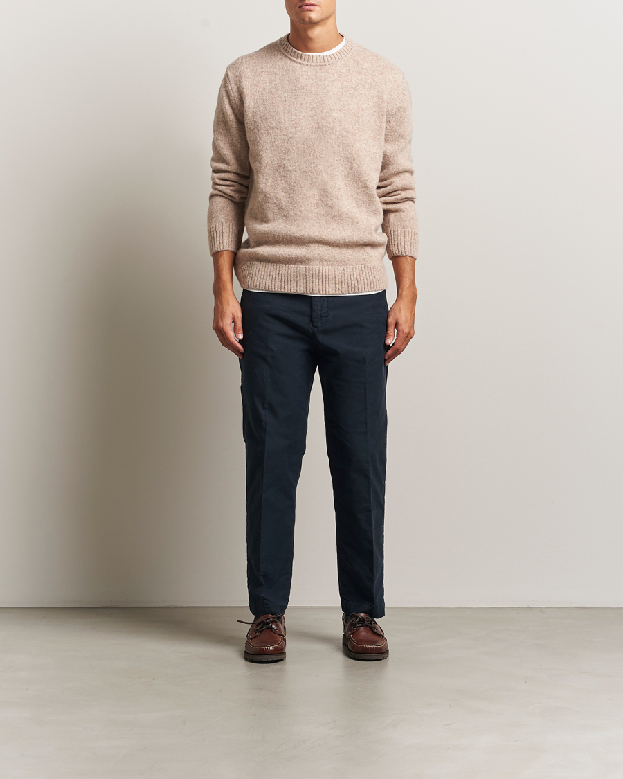 Herren | Pullover | Gant | Scottish Wool Knitted Crew Neck Sweater Khaki Melange