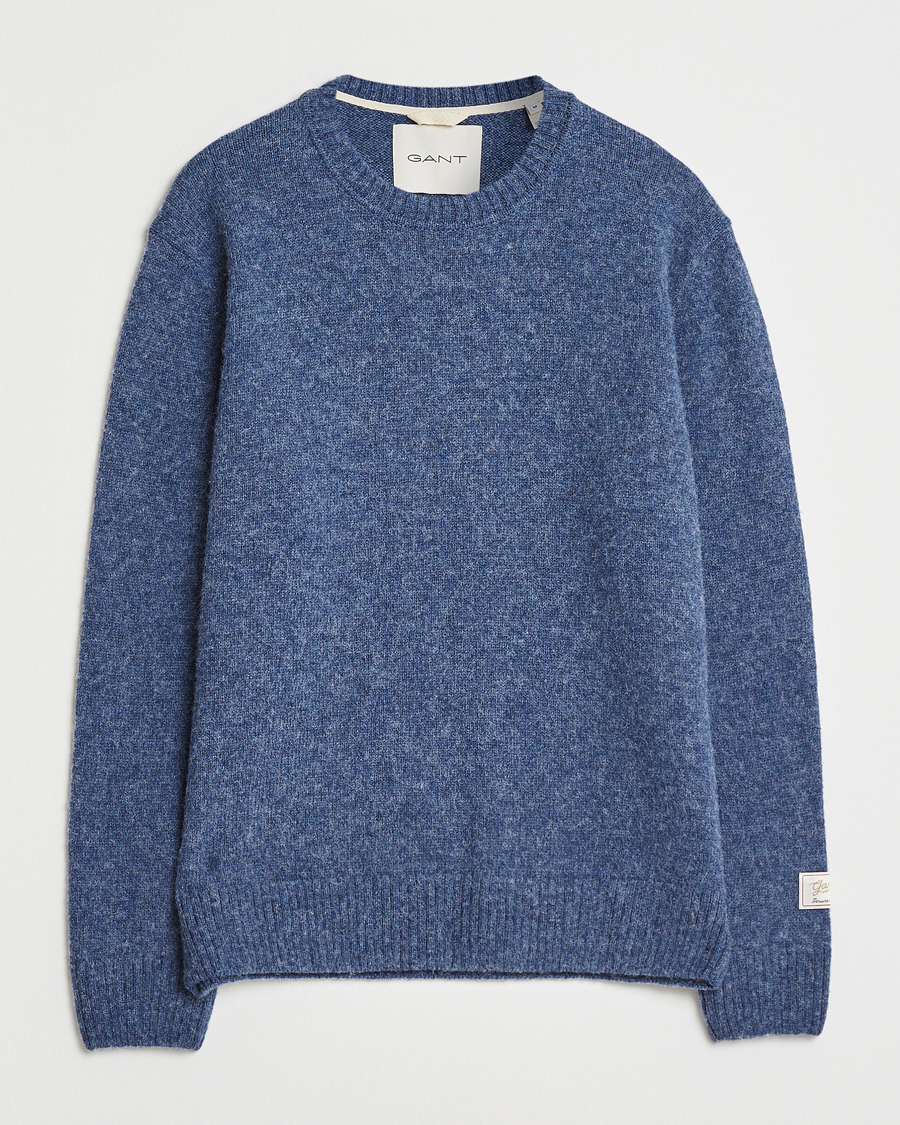 Herren | Pullover | GANT | Scottish Wool Knitted Crew Neck Sweater Marine Melange