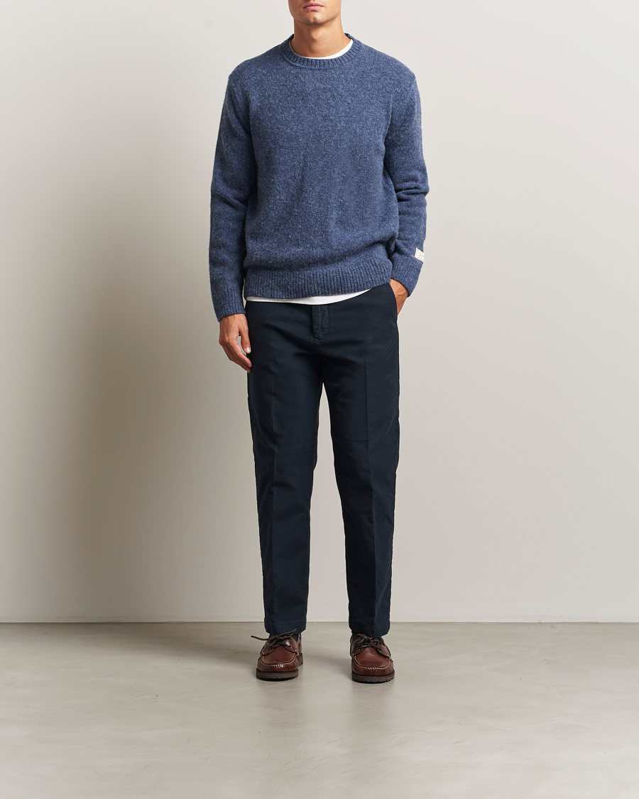 Herren | Pullover | GANT | Scottish Wool Knitted Crew Neck Sweater Marine Melange