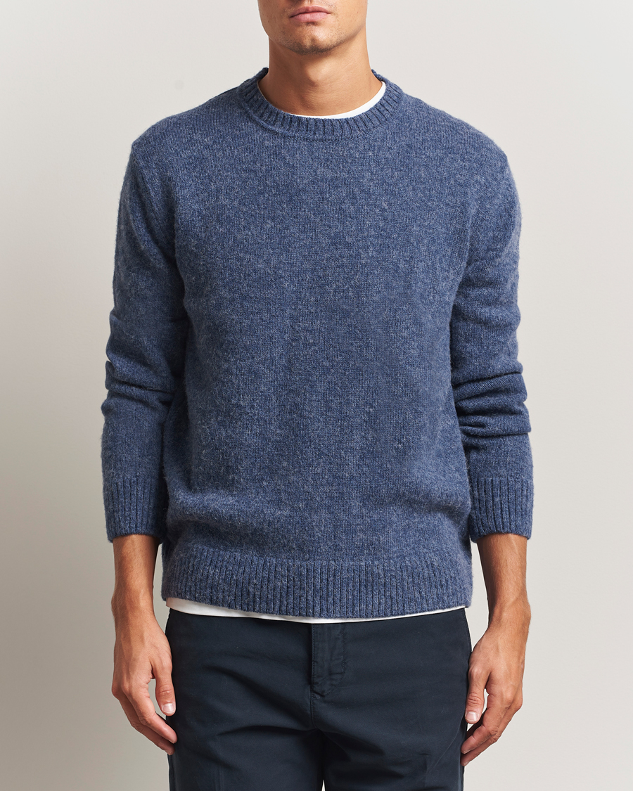 Herren | Pullover | GANT | Scottish Wool Knitted Crew Neck Sweater Marine Melange