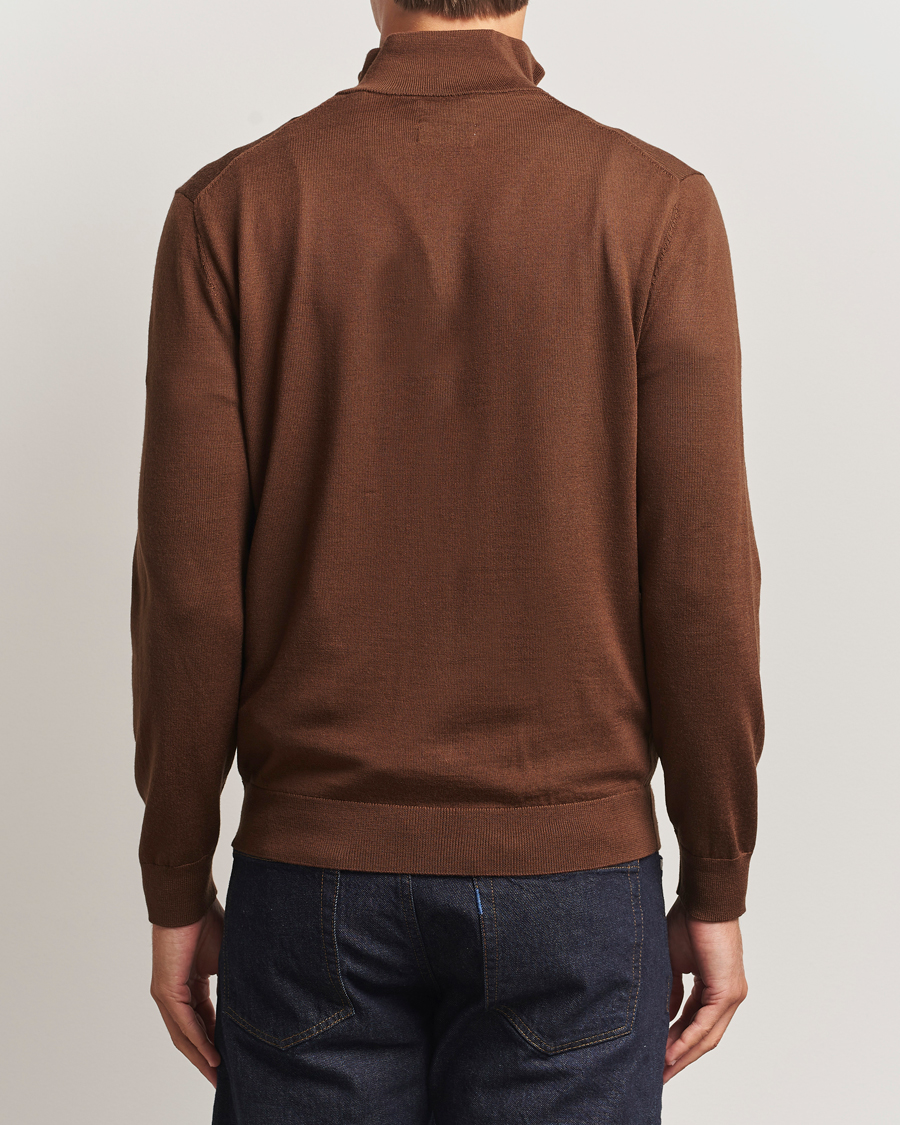 Herren | Pullover | GANT | Extrafine Merino Wool Half Zip Mahogany Brown