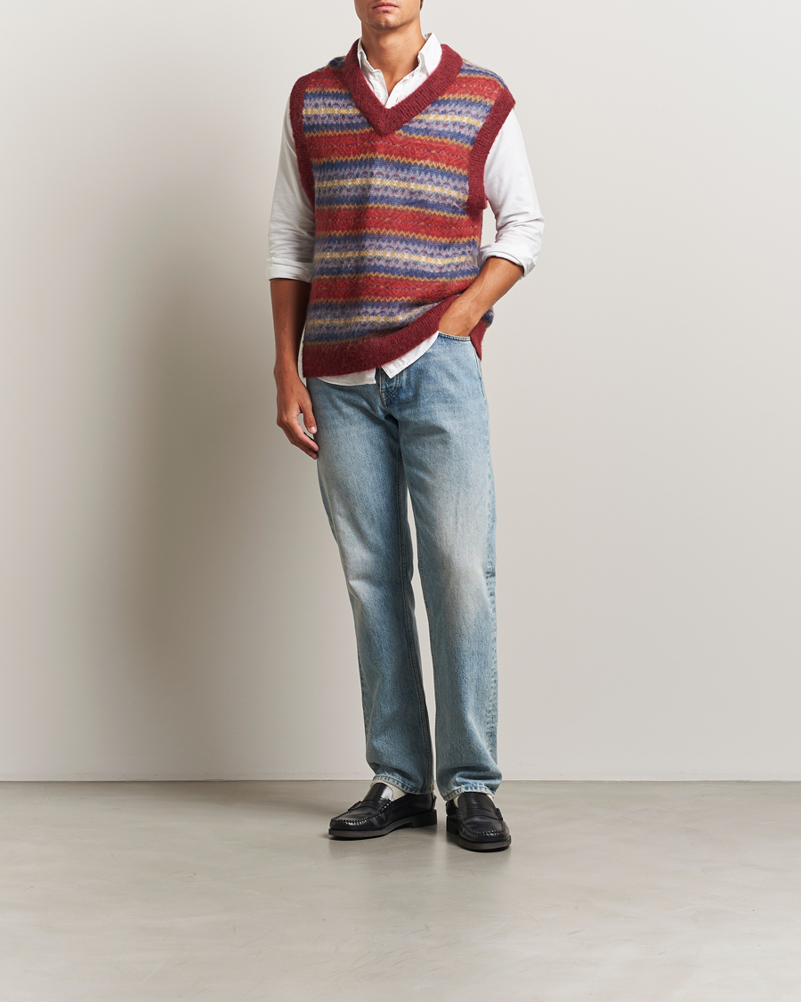 Herren | Pullover | Gant | Brushed Fair Isle Vest Plumped Red
