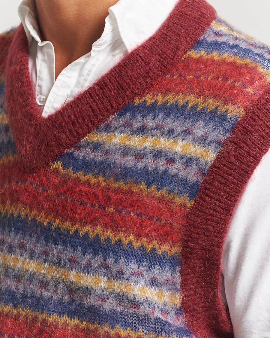 Herren | Pullover | Gant | Brushed Fair Isle Vest Plumped Red
