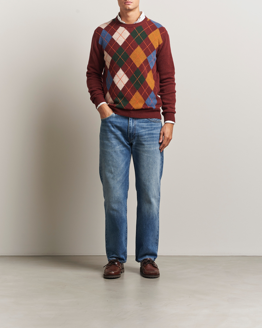 Herren | Pullover | Gant | Lambswool Argyle Knitted Crew Neck Winter Wine