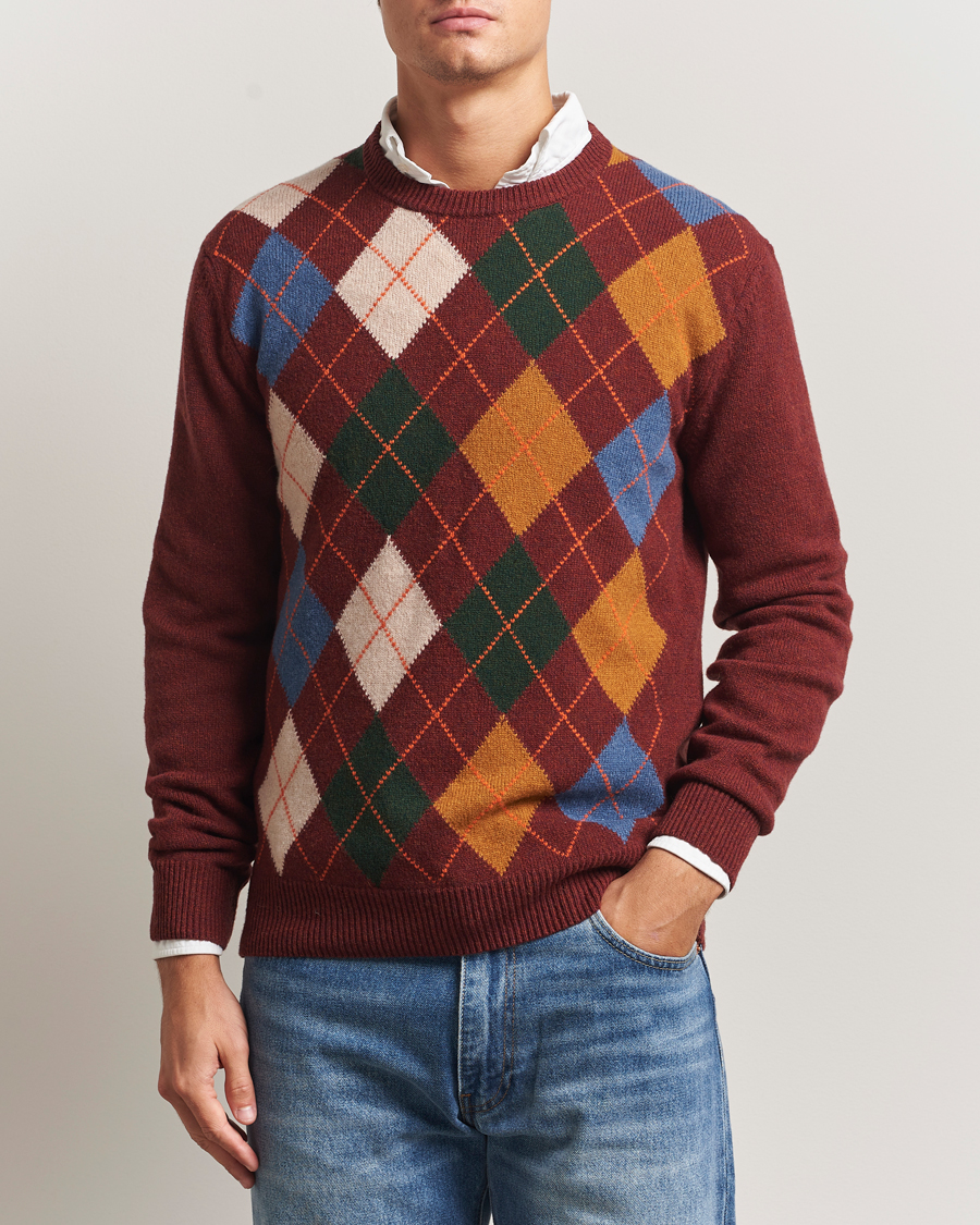 Herren | Pullover | Gant | Lambswool Argyle Knitted Crew Neck Winter Wine