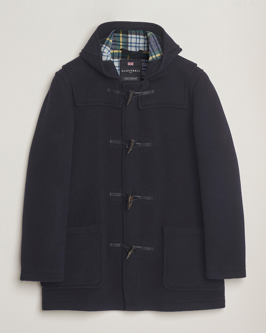 Herren | Jacken | Gloverall | Mid Length Duffle Coat Black/Royal Stewart