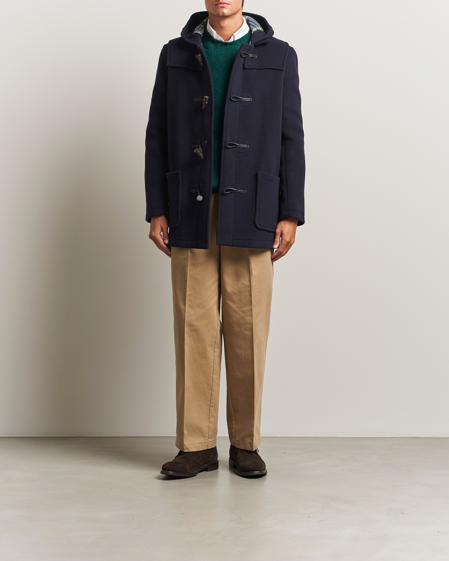 Herren | Jacken | Gloverall | Mid Length Duffle Coat Black/Royal Stewart
