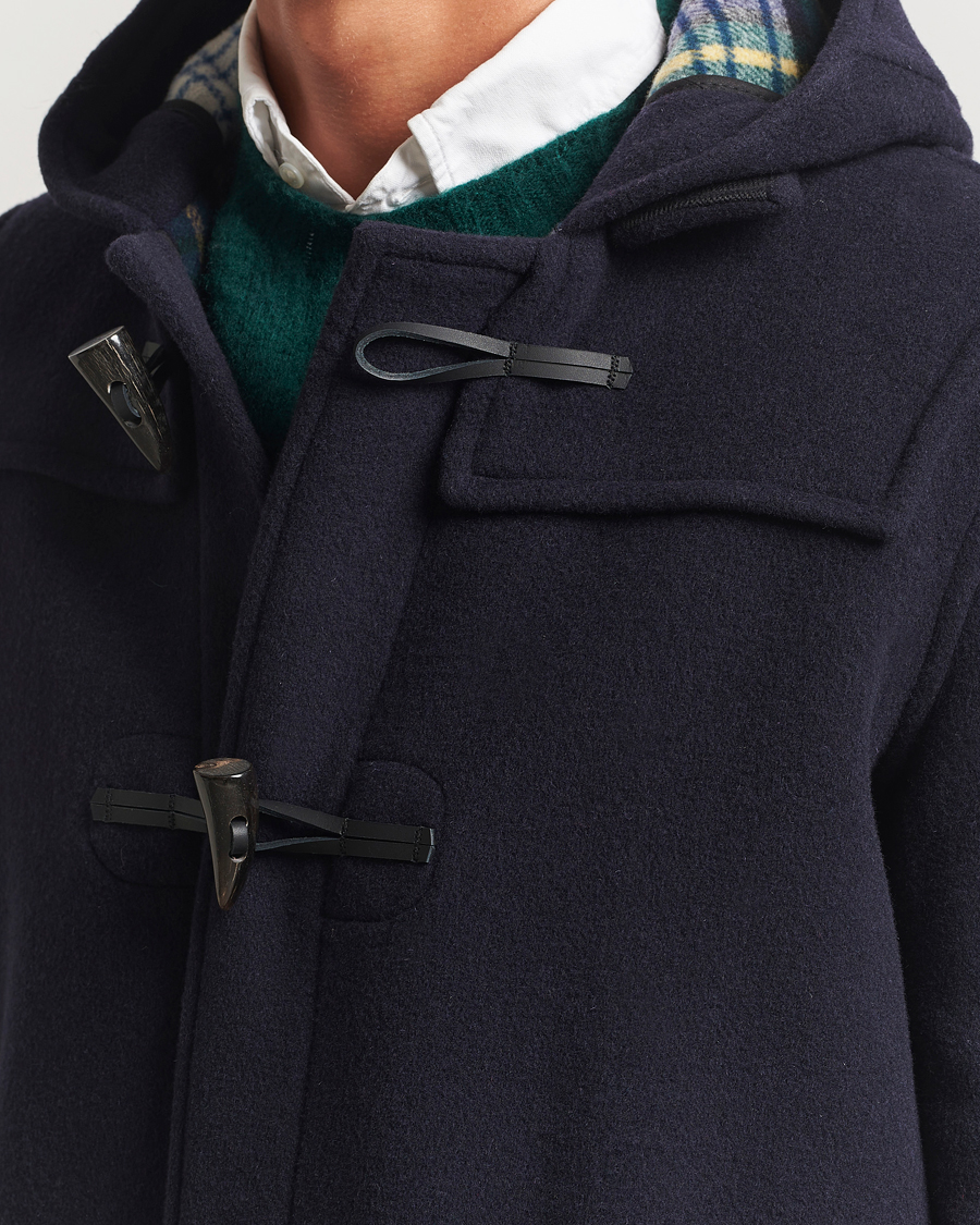 Herren | Jacken | Gloverall | Mid Length Duffle Coat Black/Royal Stewart