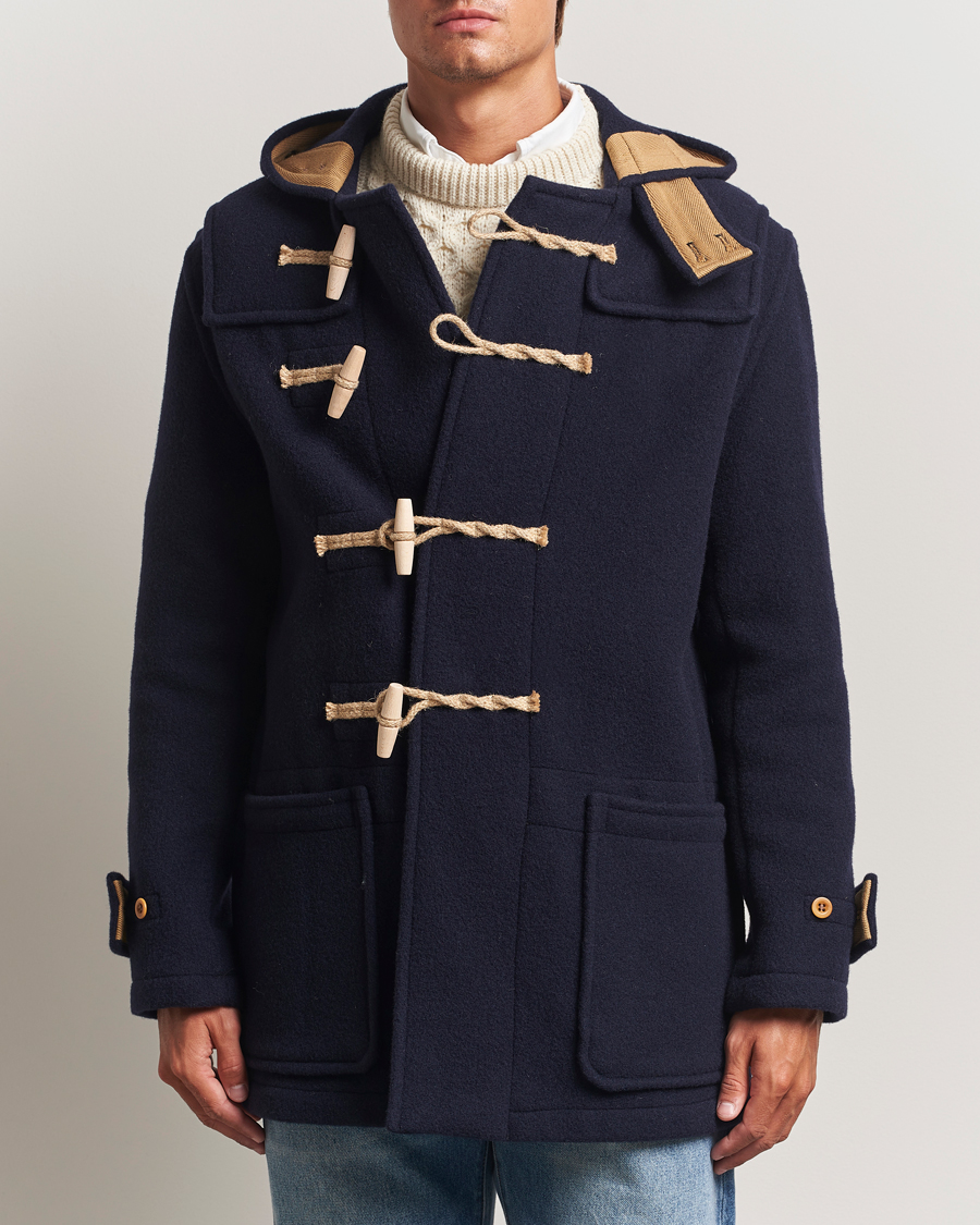Herren | Jacken | Gloverall | Mid Length Monty Union Jack Duffle Coat Navy