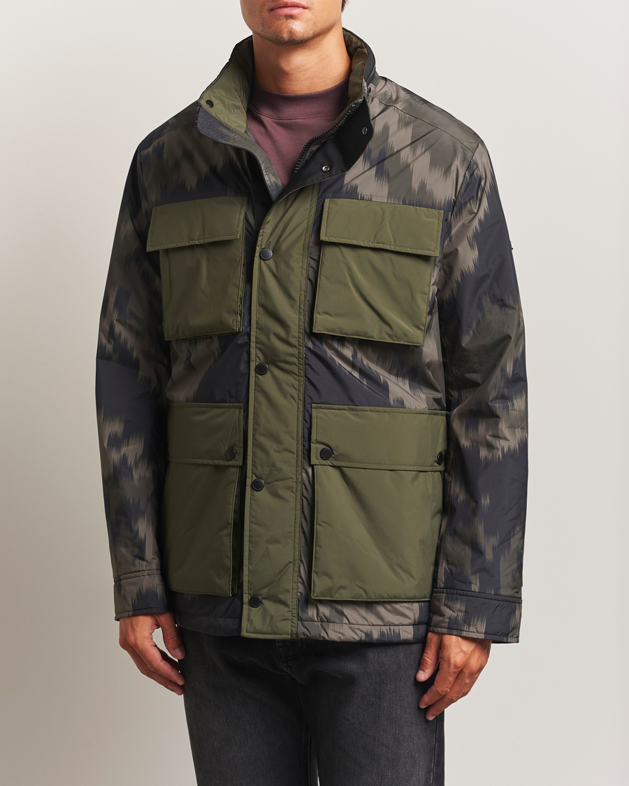 Herren | Jacken | J.Lindeberg | Aiden 2L Padded Printed Field Jacket Wrap Forest