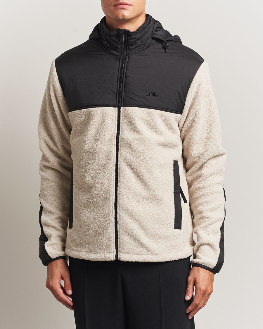 Herren | Pullover | J.Lindeberg | Provo Pile Hooded Full Zip Moonbeam