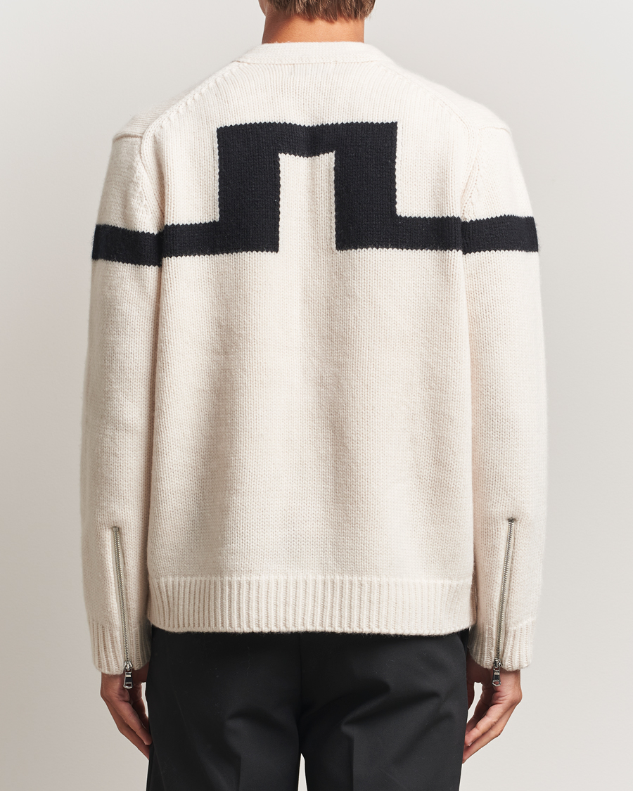 Herren | Pullover | J.Lindeberg | Kessler Biker Wool Full Zip Moonbeam