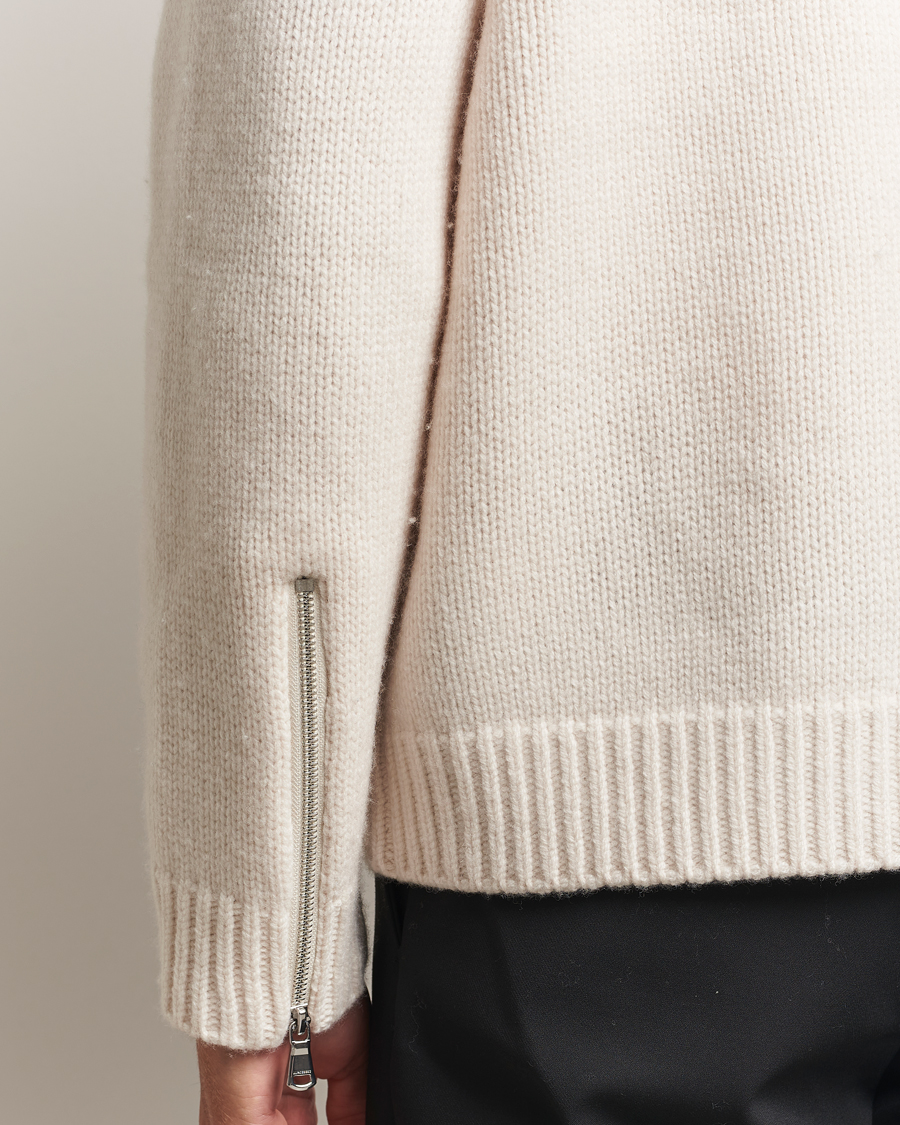 Herren | Pullover | J.Lindeberg | Kessler Biker Wool Full Zip Moonbeam