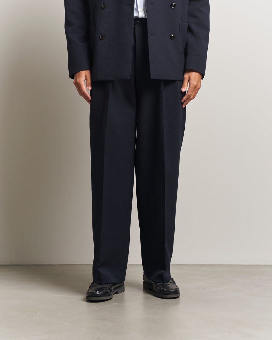 Herren | Hosen | NN07 | Justin Double Pleated Suit Trousers Deep Navy