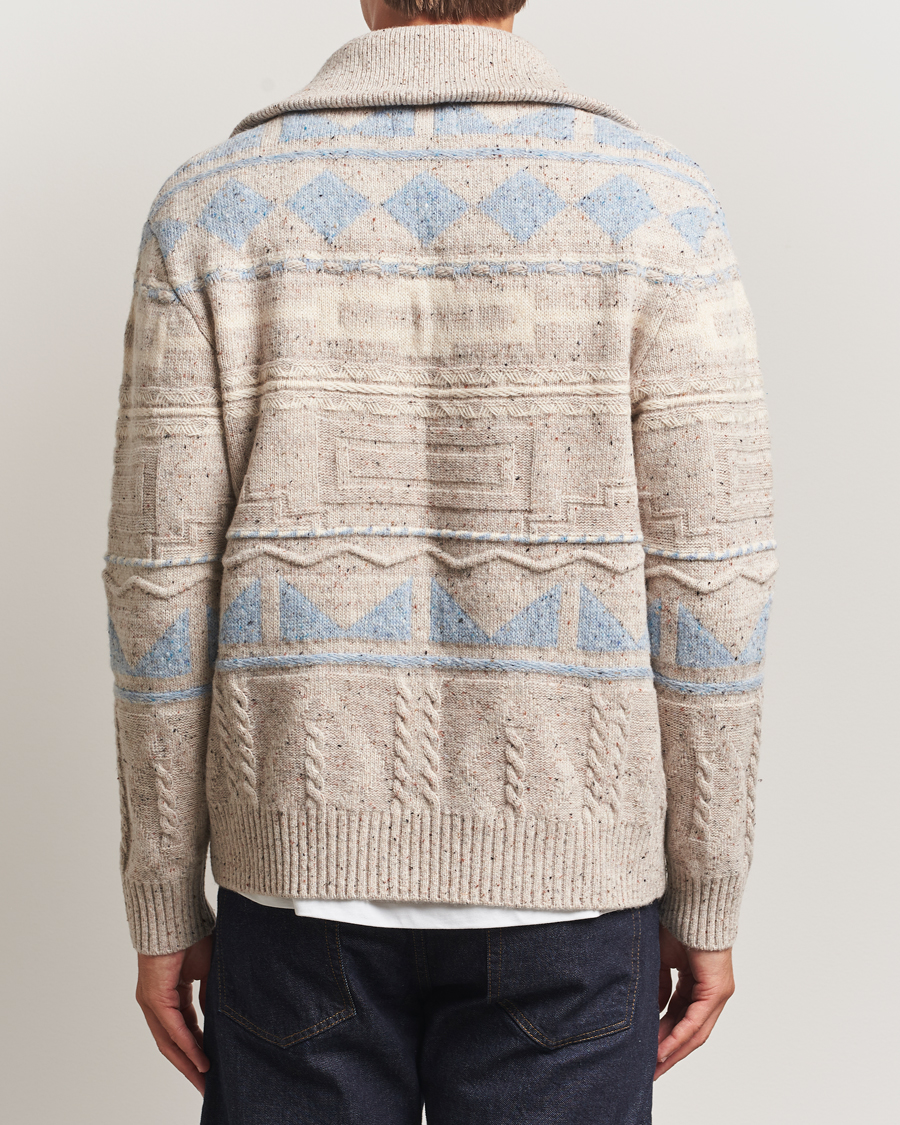 Herren | Pullover | NN07 | William Heavy Knitted Wool Half Zip Ecru