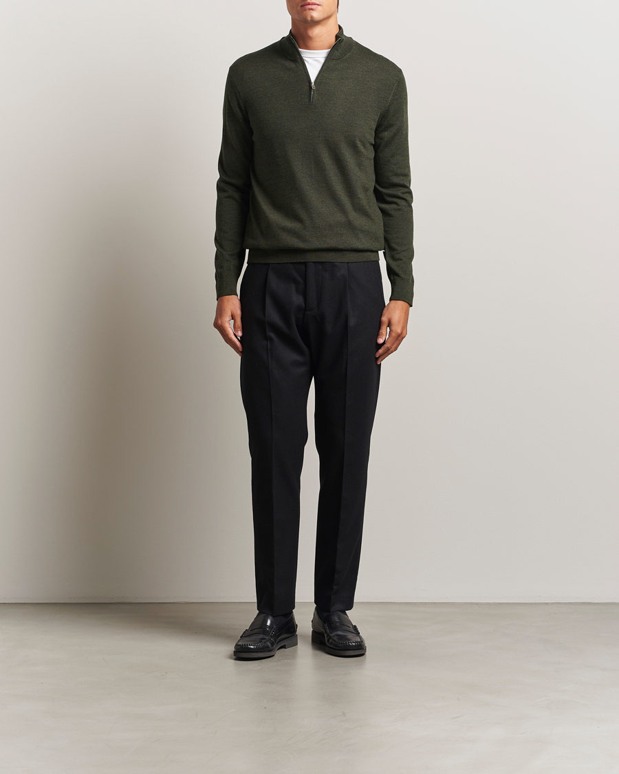 Herren | Pullover | NN07 | Sergio Merino Half Zip Dark Army