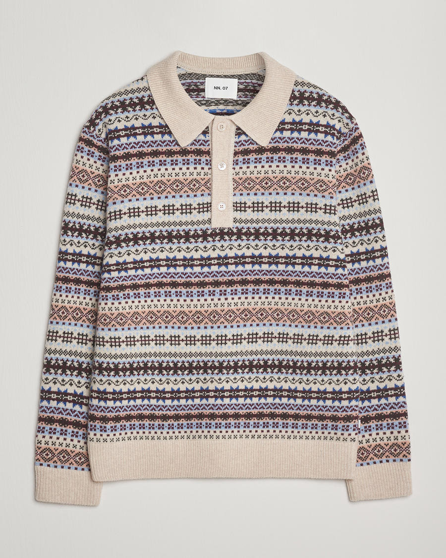 Herren | Pullover | NN07 | Robbie Fairisle Knitted Polo Multi