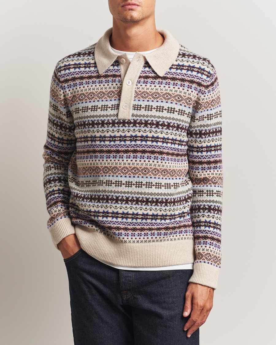 Herren | Pullover | NN07 | Robbie Fairisle Knitted Polo Multi