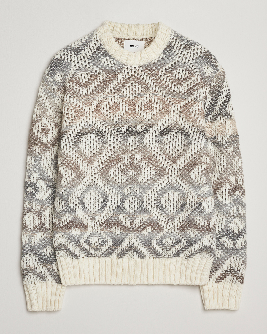 Herren | Pullover | NN07 | Brady Heavy Knitted Sweater Ivory Multi