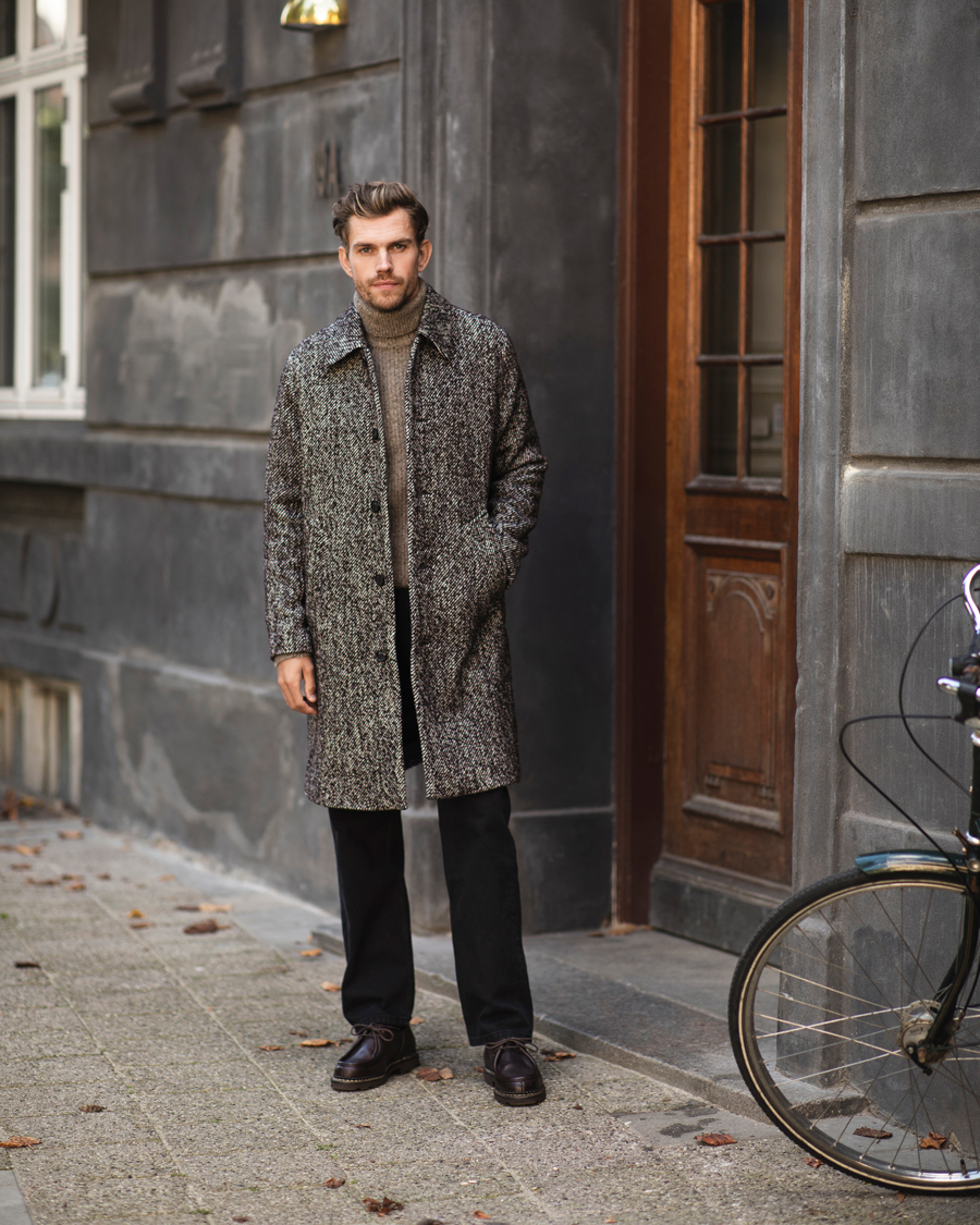 Herren | Jacken | NN07 | Franco Wool Herringbone Coat Demitasse Brown
