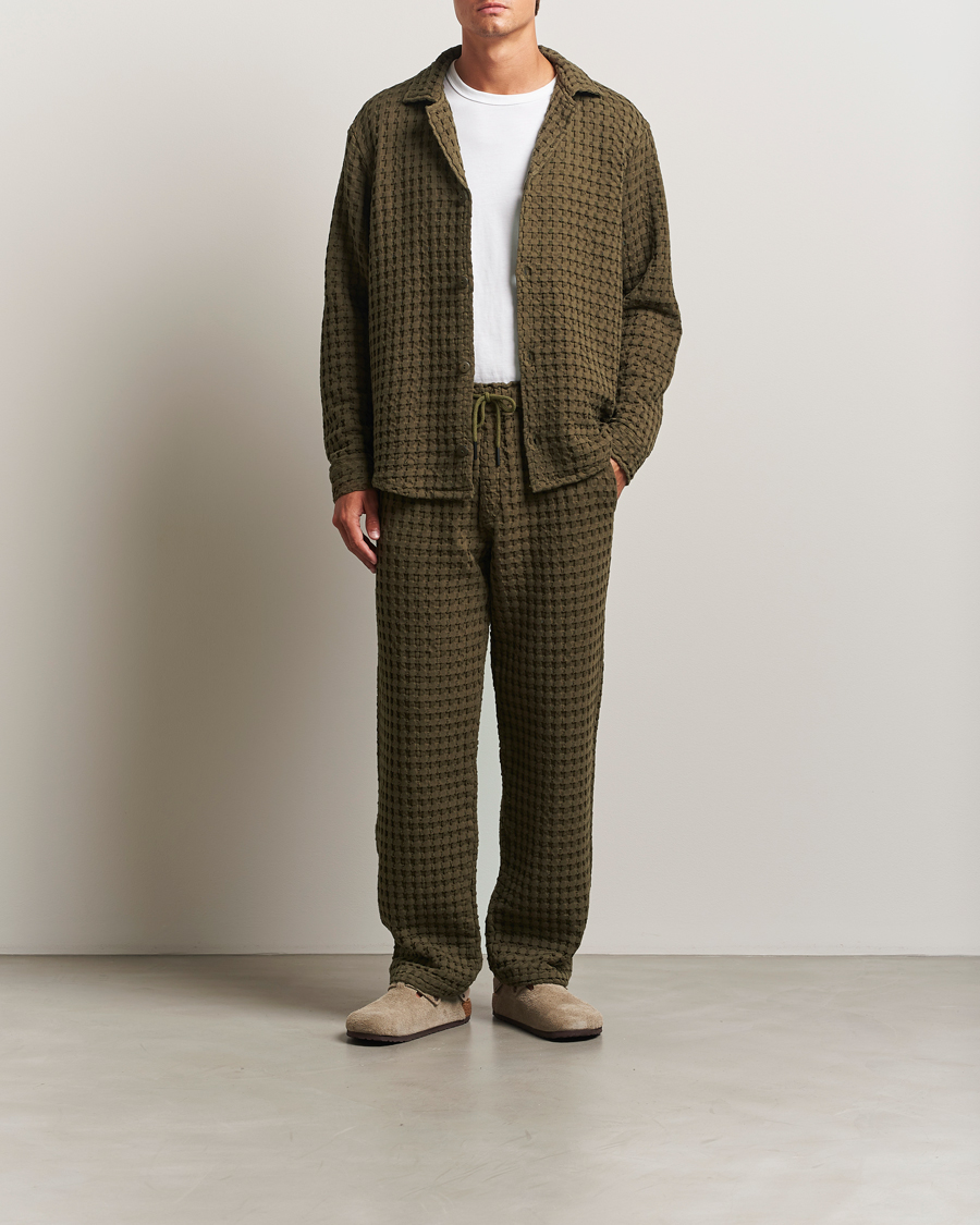 Herren | Hosen | OAS | Turtle Ayora Waffle Pants Dark Green