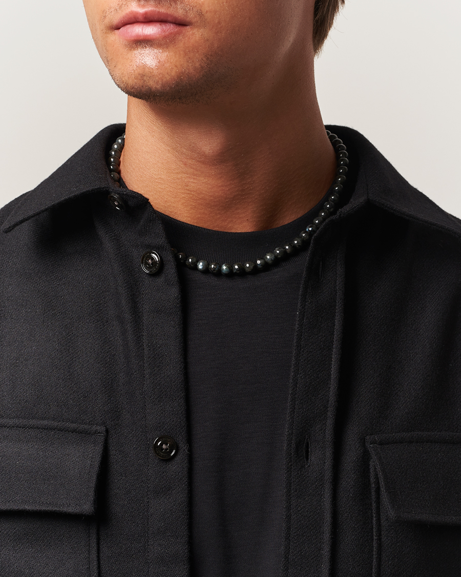 Herren | Schmuck | Tom Wood | Cove Necklace Black Larvikite