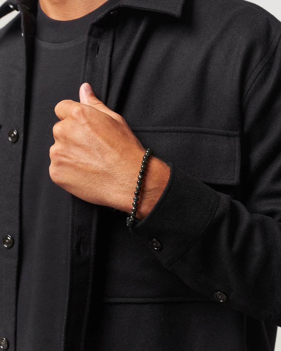 Herren | Schmuck | Tom Wood | Cove Bracelet Slim Black Larvikite