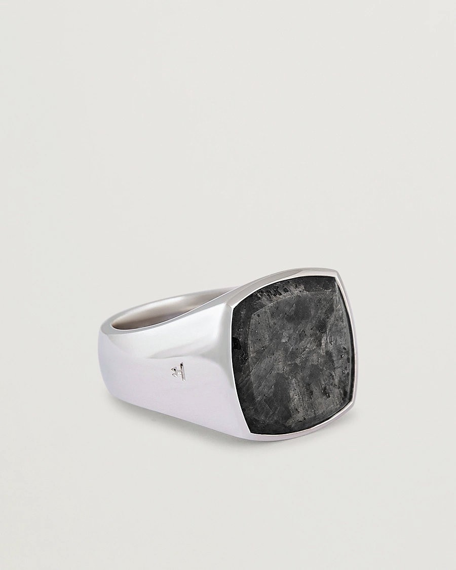 Herren | Schmuck | Tom Wood | Cushion Black Larvikite Ring Black Larvikite
