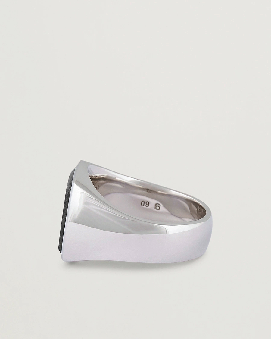 Herren | Schmuck | Tom Wood | Cushion Black Larvikite Ring Black Larvikite