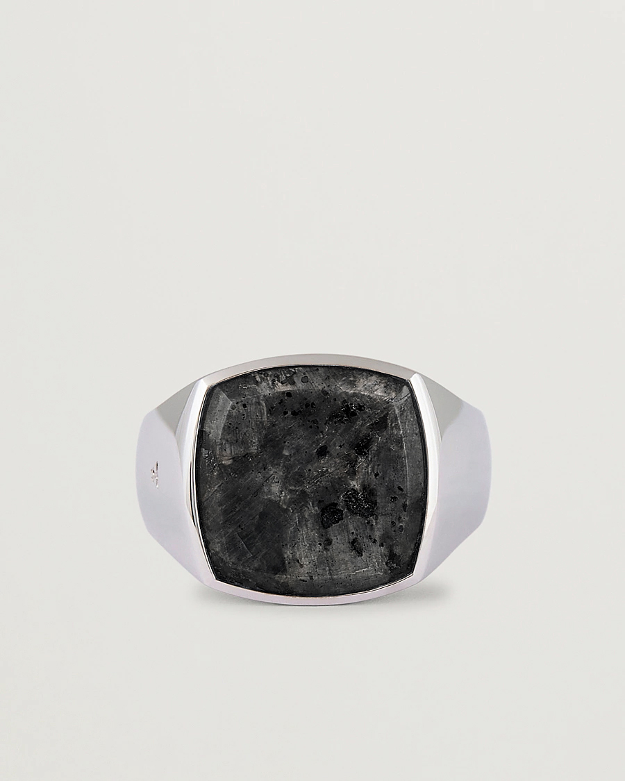 Herren | Schmuck | Tom Wood | Cushion Black Larvikite Ring Black Larvikite