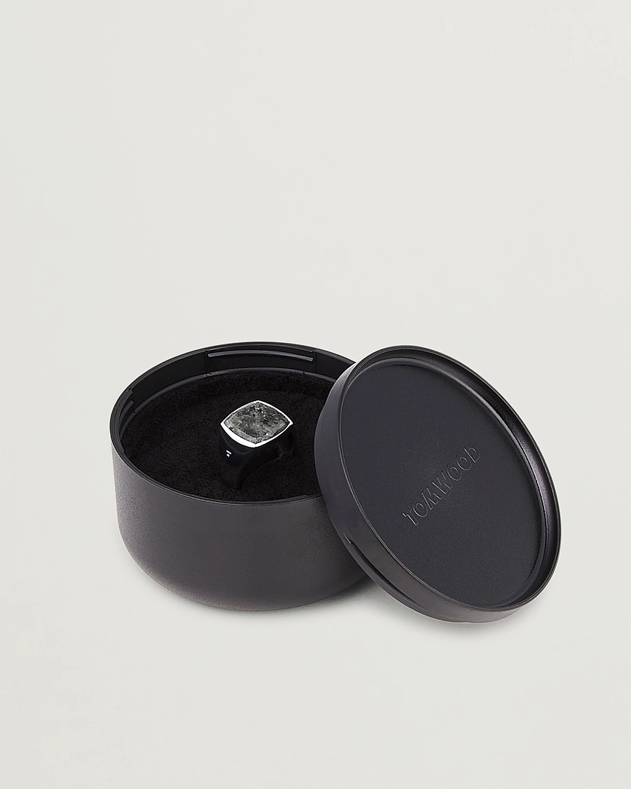 Herren | Schmuck | Tom Wood | Cushion Black Larvikite Ring Black Larvikite