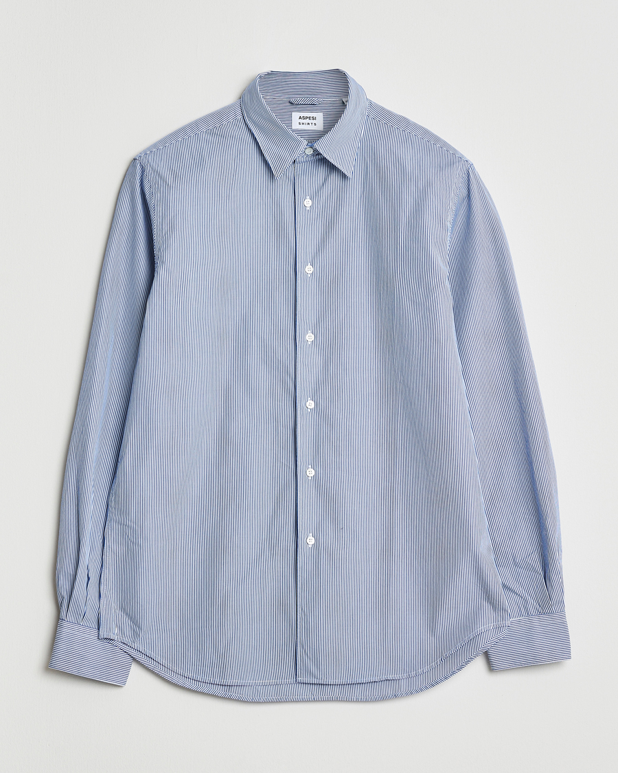 Herren | Hemden | Aspesi | Striped Poplin Shirt Light Blue