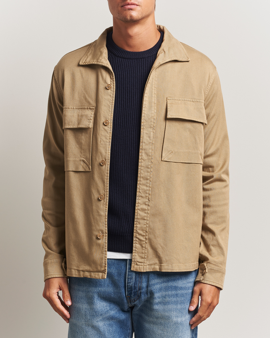 Herren | Hemden | Aspesi | Twill Cotton Overshirt Beige