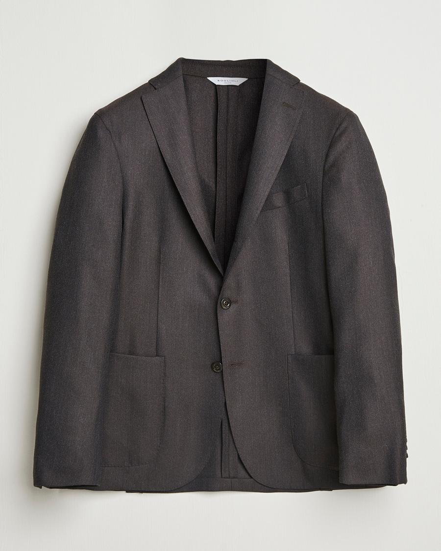 Herren | Sakkos | Boglioli | K Jacket Wool Hopsack Blazer Dark Brown