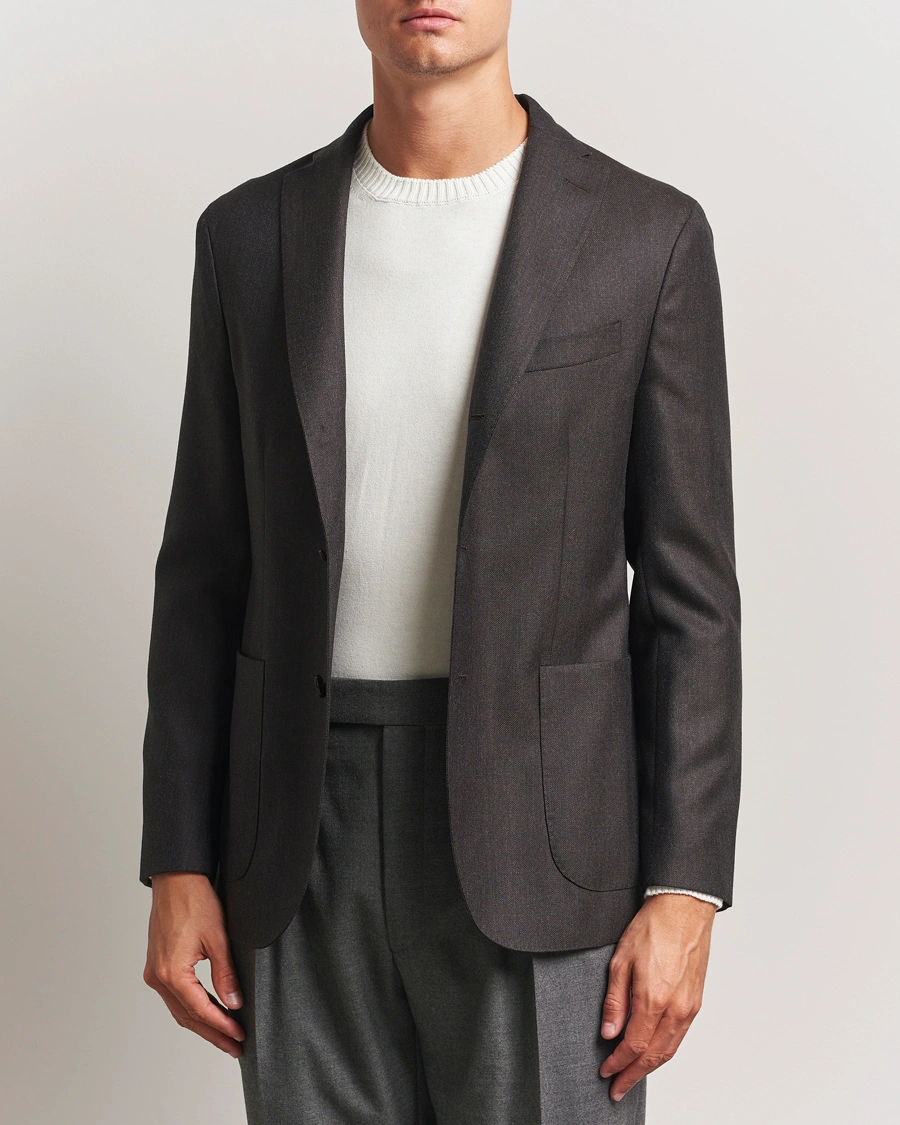 Herren | Sakkos | Boglioli | K Jacket Wool Hopsack Blazer Dark Brown