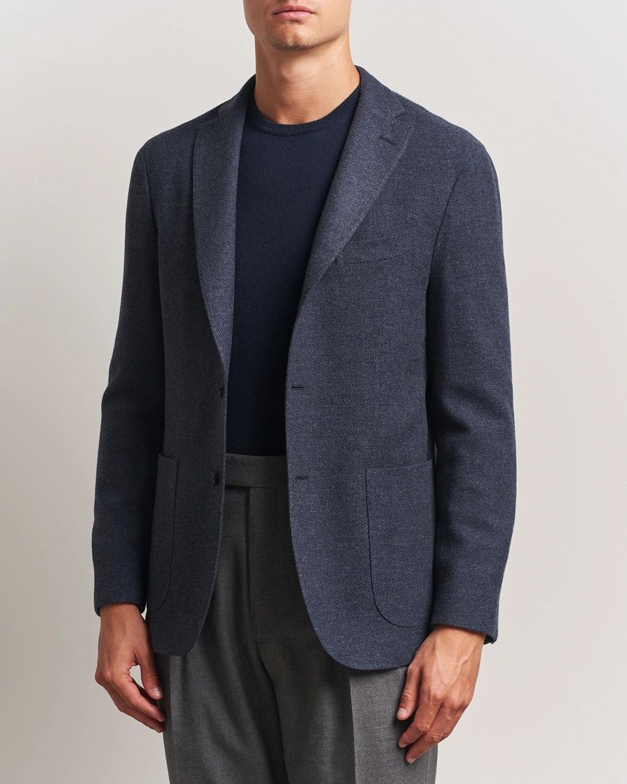 Herren | Sakkos | Boglioli | K Jacket Cashmere/Wool Twill Blazer Dark Blue