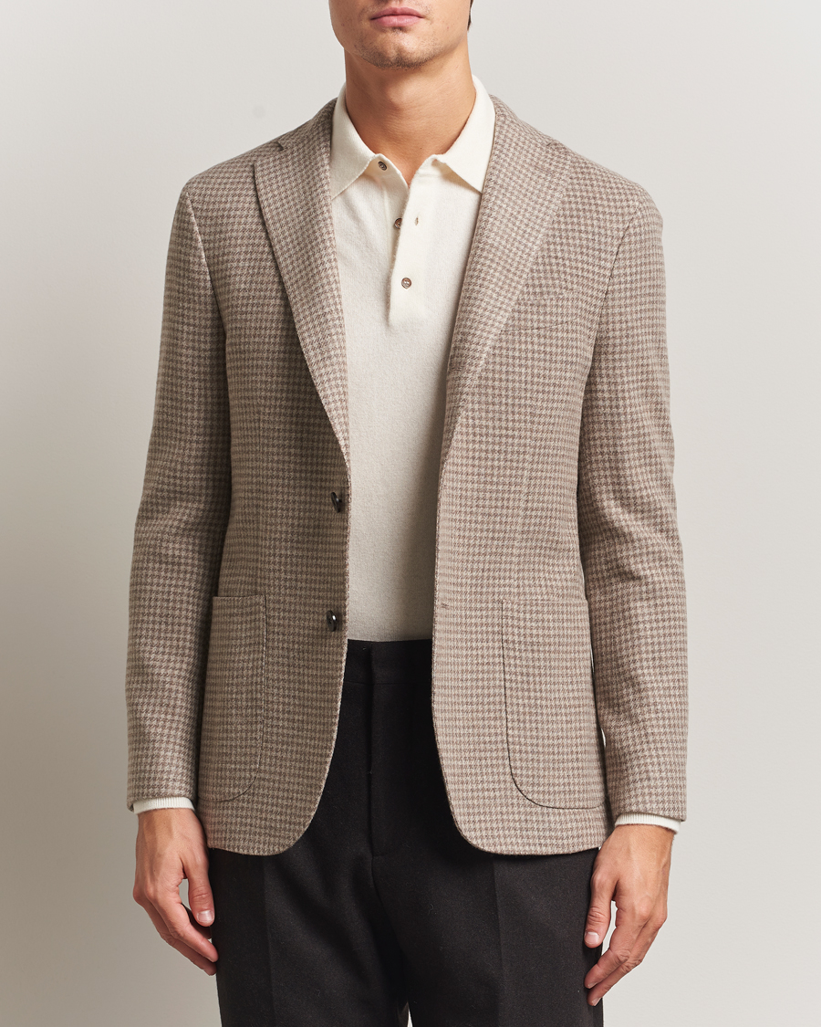 Herren | Sakkos | Boglioli | K Jacket Cashmere/Wool Houndstooth Blazer Beige