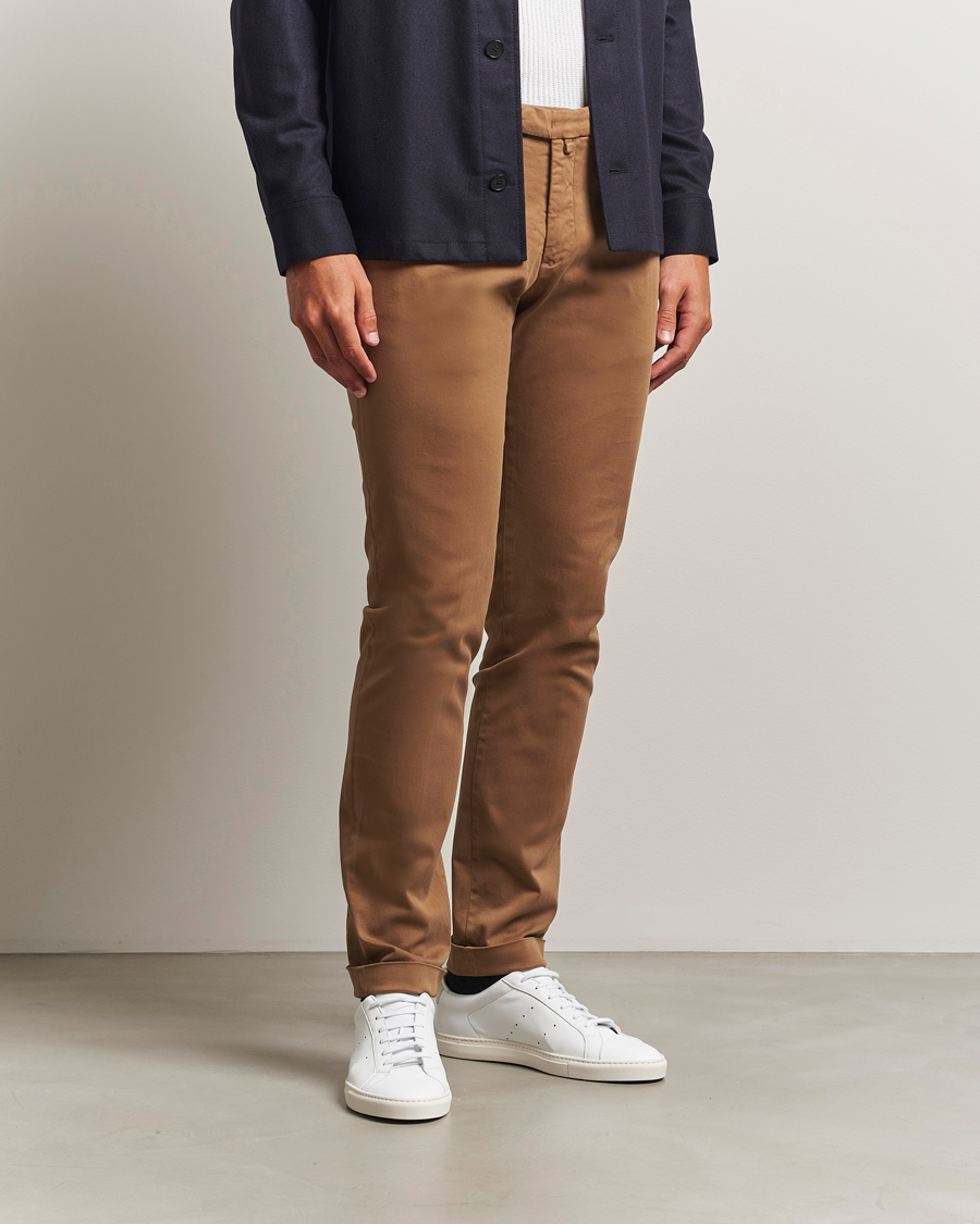Herren | Hosen | Briglia 1949 | Slim Fit Cotton Stretch Chino Mid Brown