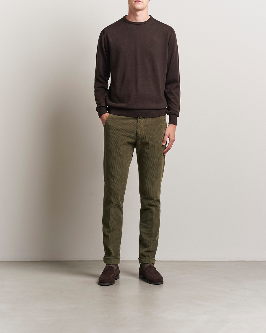Herren | Hosen | Briglia 1949 | Slim Fit Corduroy Trousers Dark Green