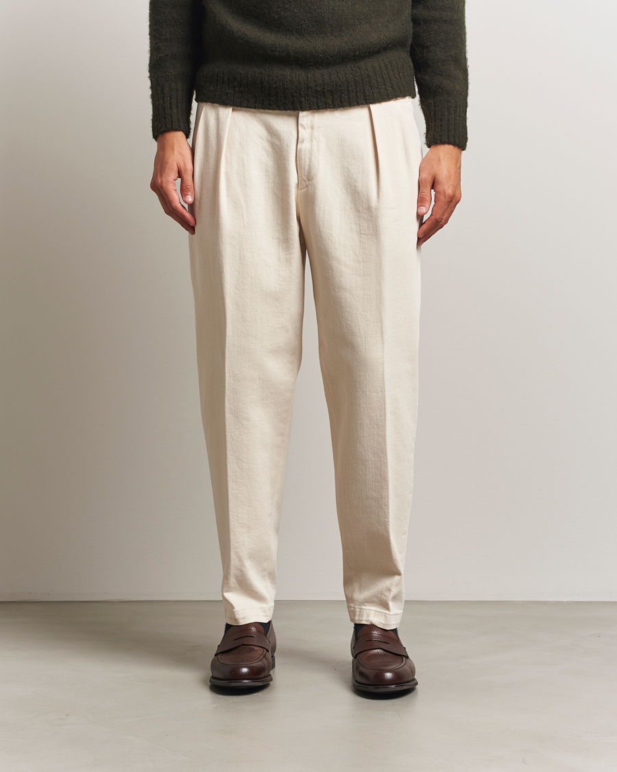 Herren | Hosen | Briglia 1949 | Portobello Loose Fit Cotton Trousers Ecru