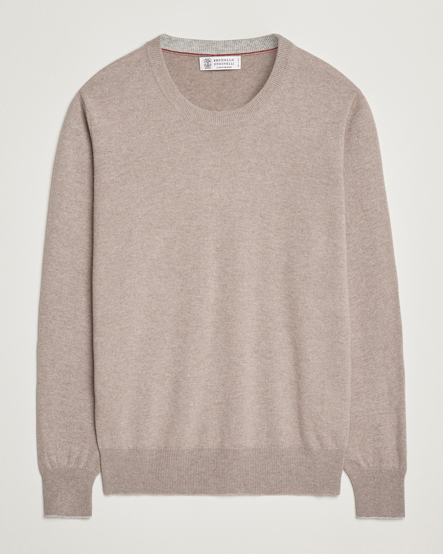 Herren | Pullover | Brunello Cucinelli | 2 Ply Cashmere Pullover Beige